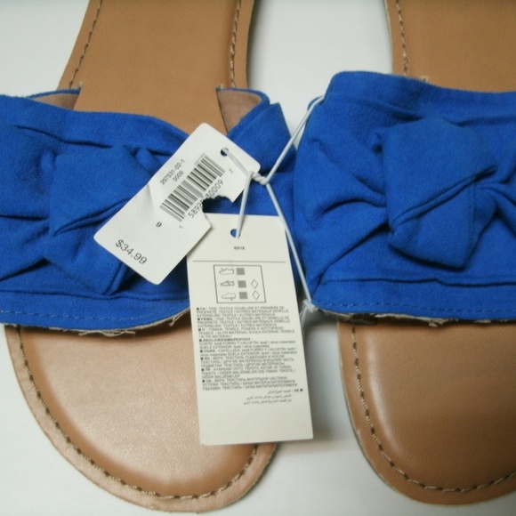 Gap Sandals Slide Bow Blue Slip On Size 9 New - Picture 3 of 7